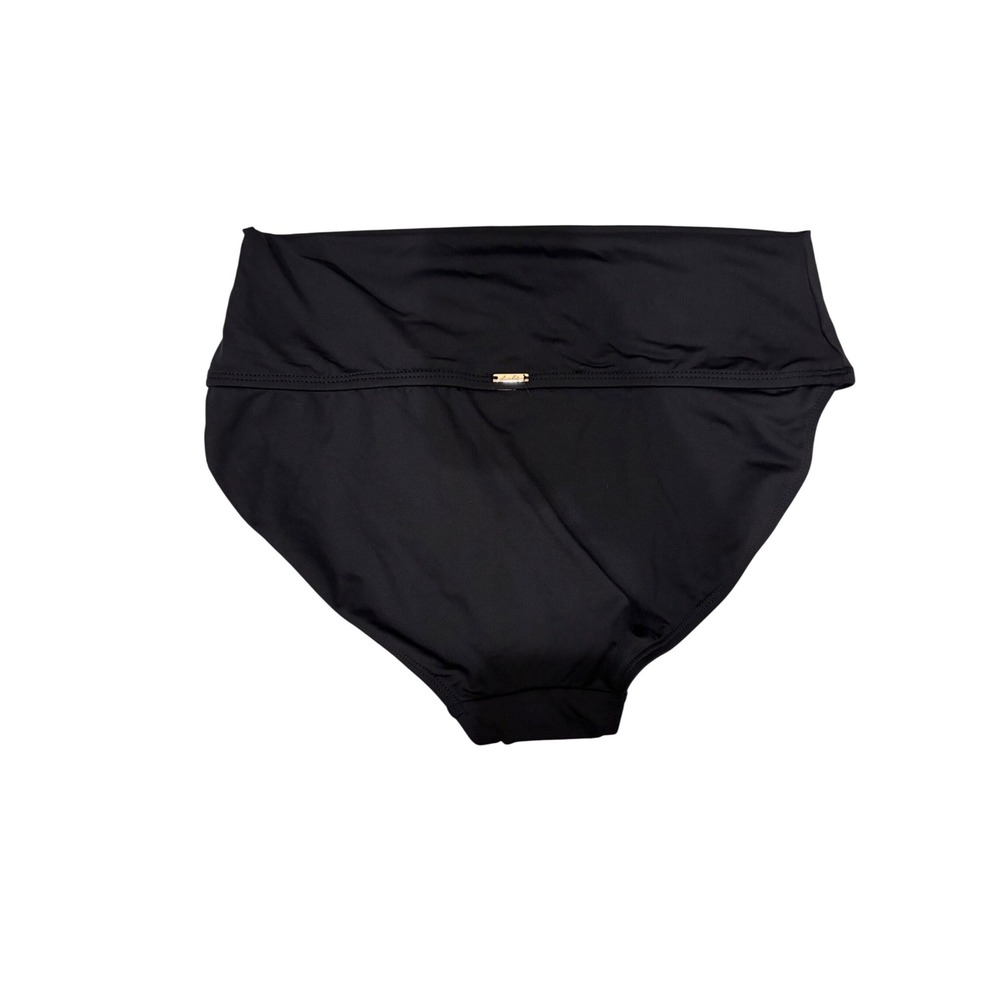 Anne Cole Womens High Waisted Bikini Bottom Black Swim Brief Medium F132 NWT